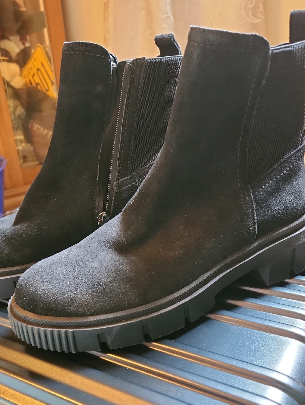 Black Suede Chelsea Boot